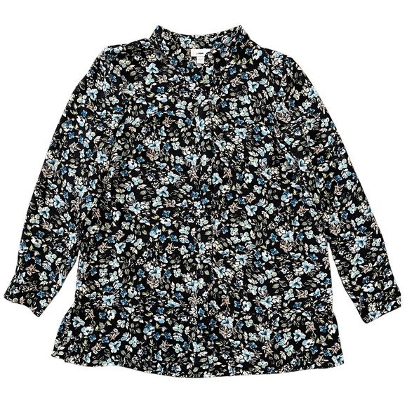 J. Jill Floral Sheer Layered Long Sleeve Button Down Shirt Women's SZ Small - Picture 1 of 10